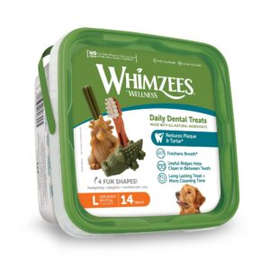 WHIMZEES Variety Value Box Dental Dog Treats, Variety Tub, Large (18-27kg Dogs), Natural Daily Dental Chews (Pack of 14)