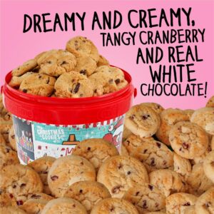 Cookie Time Cranberry White Chocolate Christmas Cookies Bucket, 600 g | Approx 85 Bite-Size Cookies